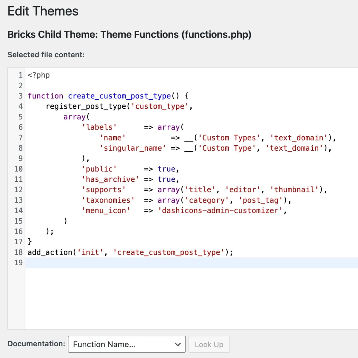 Adding custom post type to functions.php