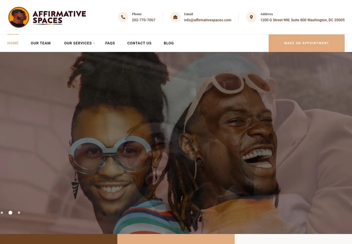 The Affirmative Spaces website