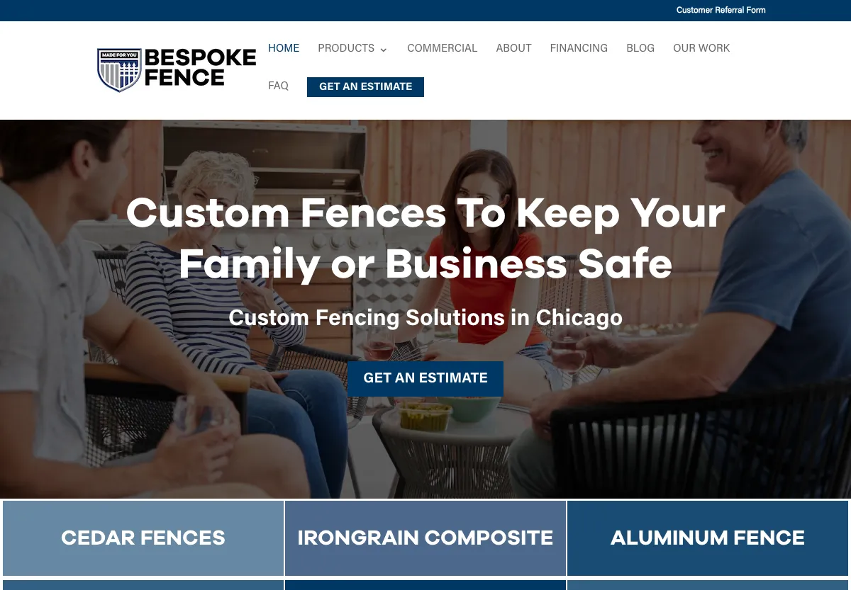 The Bespoke Fence website