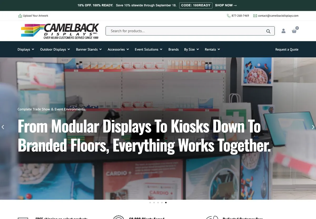 The Camelback Displays website