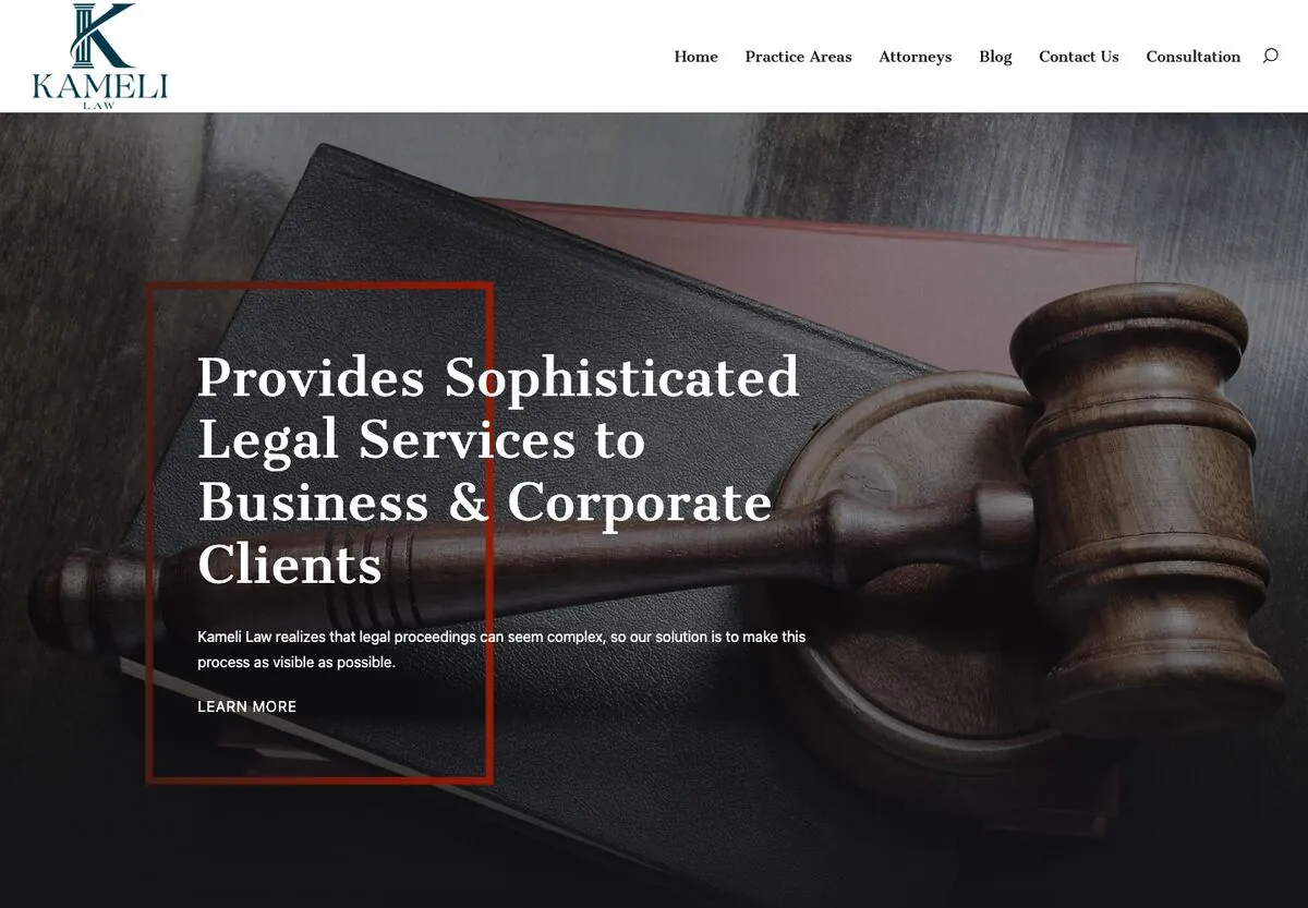 The Kameli Law Group website