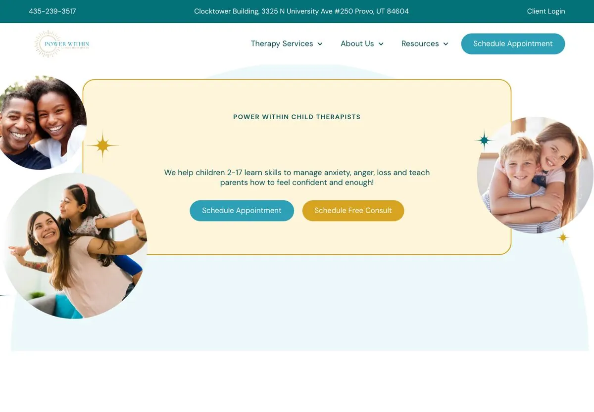 The Power Within Child Therapists website