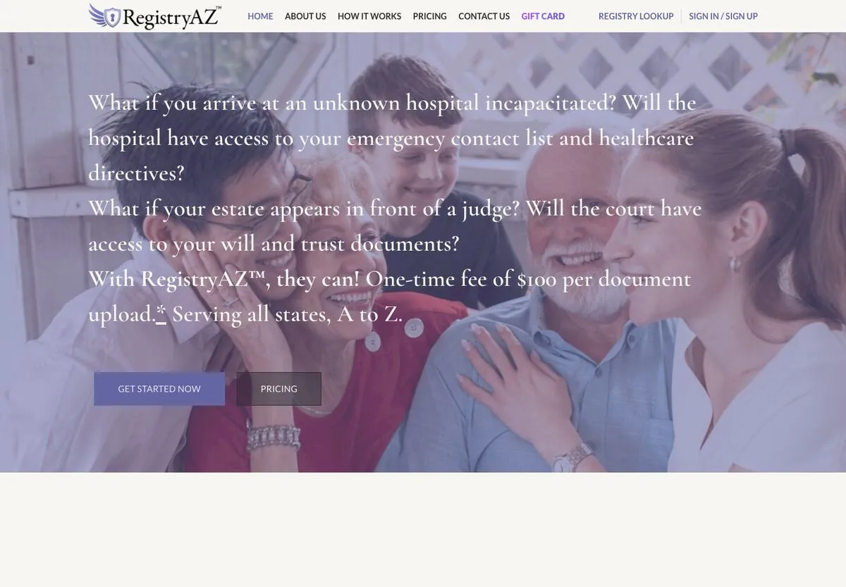 The RegistryAZ website