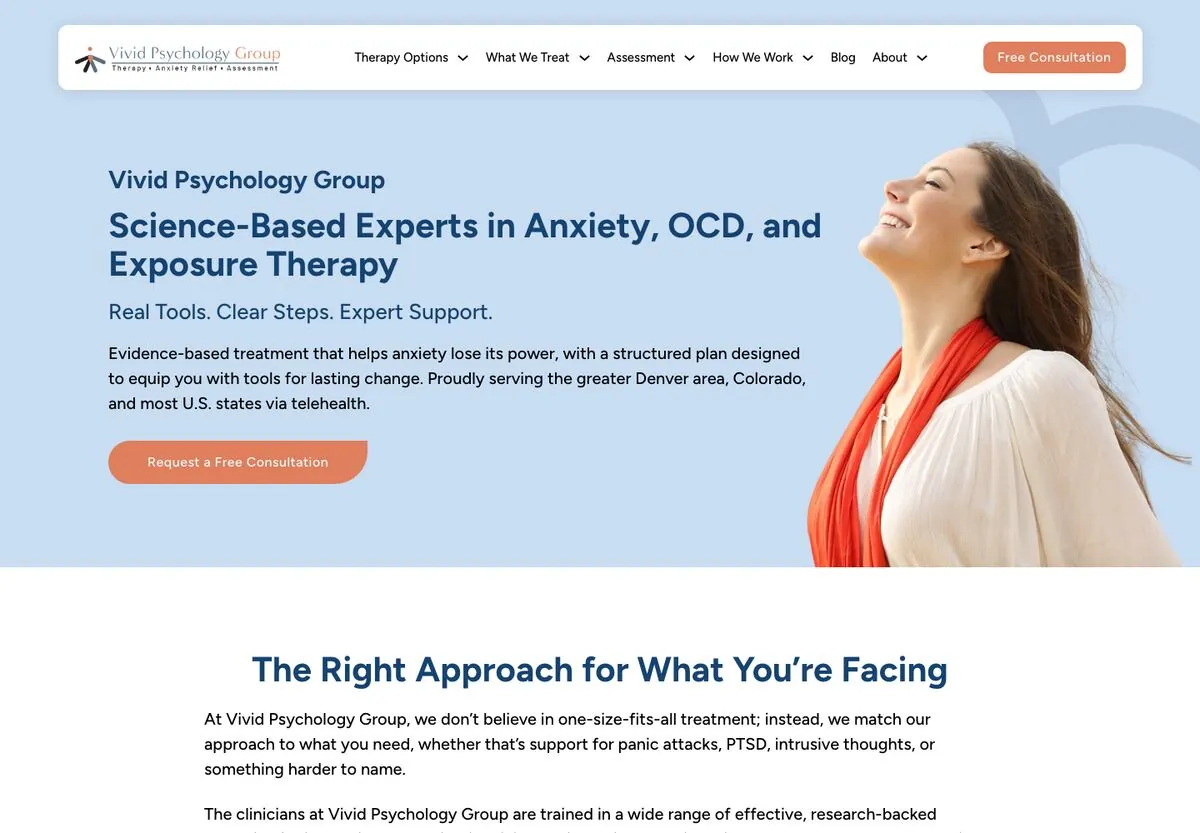 The Vivid Psychology Group website