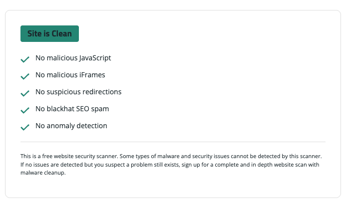 Sucuri - cleaned site from hack 